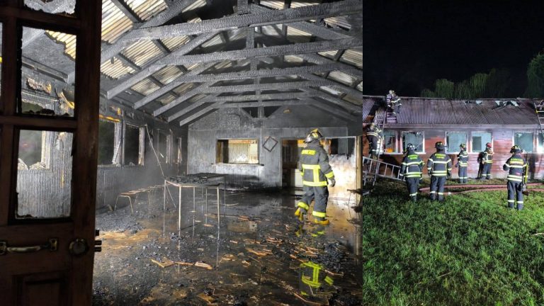 Incendio destruye salón de la capilla Tacamó en Osorno: investigan origen del fuego